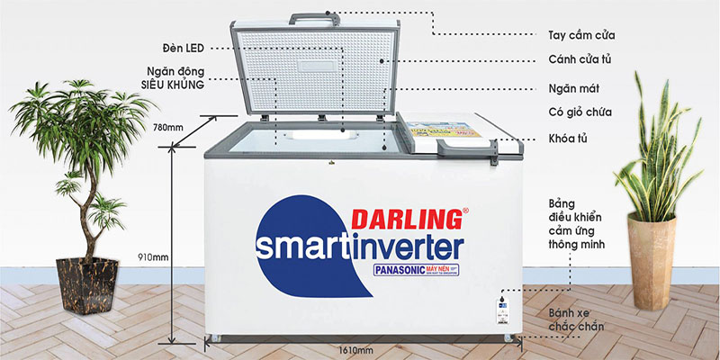 Tủ đông mát Inverter Darling DMF-7699WSI - Hàng chính hãng