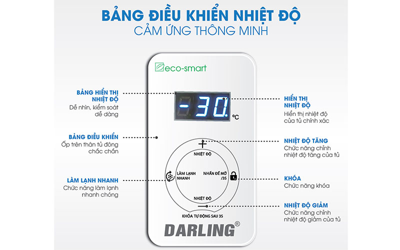 Tủ đông mát Inverter Darling DMF-7699WSI - Hàng chính hãng