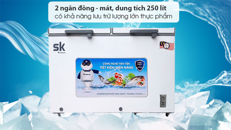 Tủ đông mát Sumikura SKF-300D - Hàng chính hãng