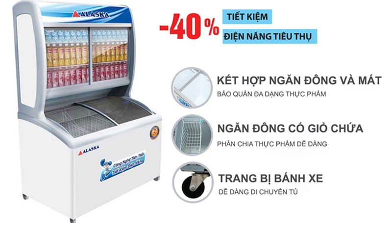 Tủ đông mát Alaska SFC-500 396L - Hàng chính hãng