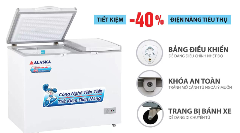 Tủ đông mát Alaska BCD3568N - Hàng chính hãng
