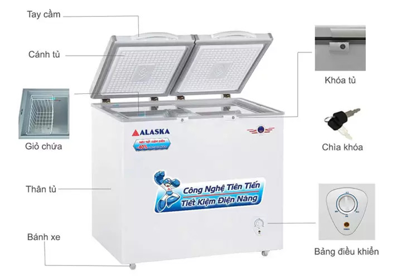 Tủ đông mát Alaska BCD3568N - Hàng chính hãng