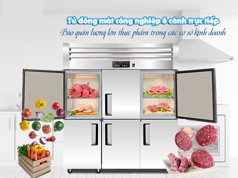 Thiết kế 3 cánh trên là ngăn đông, 3 cánh dưới là ngăn mát