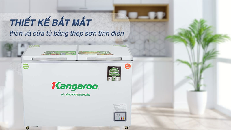 Tủ đông mát kháng khuẩn Inverter Kangaroo 230 lít KG320IC2 - Hàng chính hãng