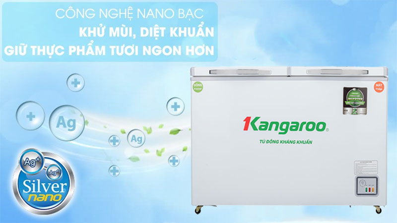 Tủ đông mát kháng khuẩn Inverter Kangaroo 252 lít KG400IC2 - Hàng chính hãng