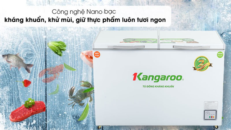 Tủ đông mát kháng khuẩn Kangaroo 252 lít KG398C2 - Hàng chính hãng