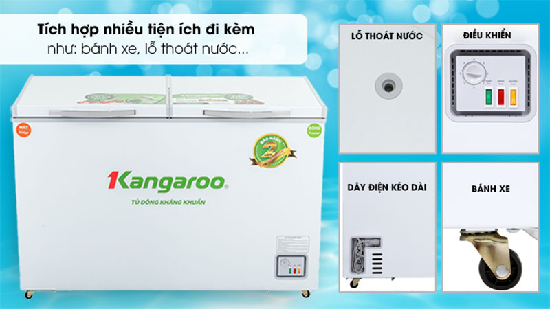 Tủ đông mát kháng khuẩn Kangaroo 252 lít KG398C2 - Hàng chính hãng