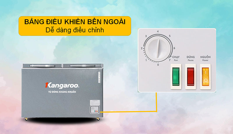Tủ đông mát kháng khuẩn Kangaroo 252 lít KGFZ318NG2 - Hàng chính hãng