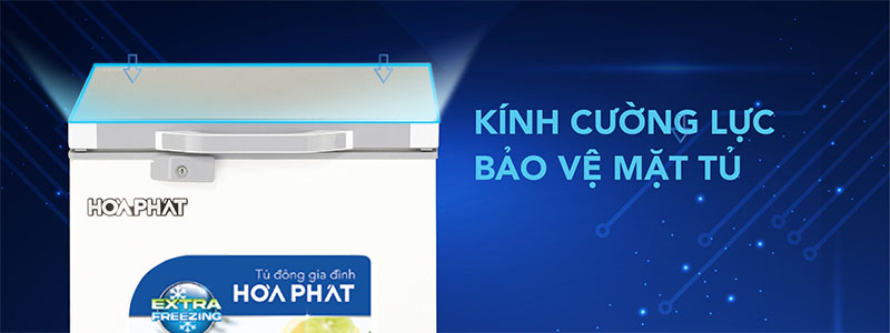 Mặt kính cường lực của Tủ đông mặt kính Hòa Phát HPF-AD6107.T1