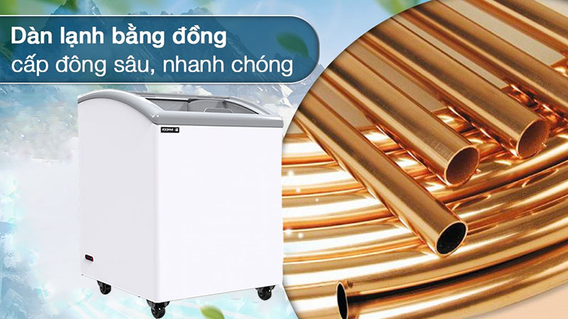 Chất liệu dàn lạnh của Tủ đông mặt kính cong Sanden SNC-0155