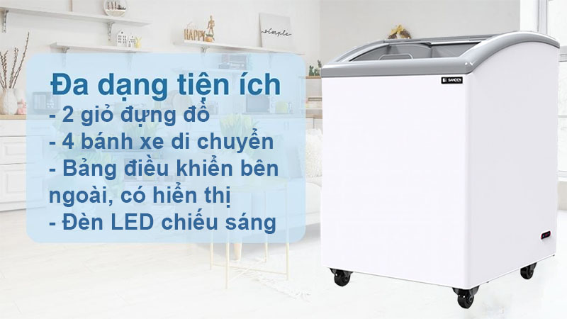 Tiện ích của Tủ đông mặt kính cong Sanden SNC-0155