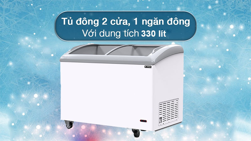 Tủ đông mặt kính cong Sanden SNC-0355 - Hàng chính hãng