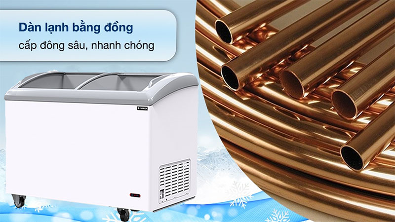 Tủ đông mặt kính cong Sanden SNC-0355 - Hàng chính hãng