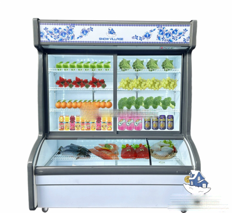 Tủ có hệ thống đèn led chiếu sáng bên trong nên dễ dàng quan sát thực phẩm bên trong