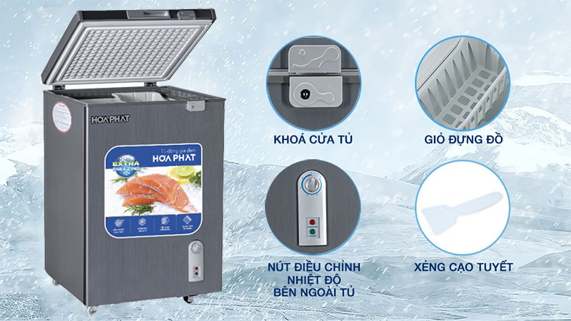 Tủ đông mini Hòa Phát HPF-AD6107G - Hàng chính hãng