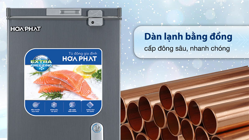 Tủ đông mini Hòa Phát HPF-AD6107G - Hàng chính hãng