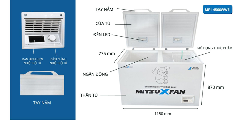 Tủ đông 1 ngăn MitsuXfan MF1-4566WWEI - Hàng chính hãng