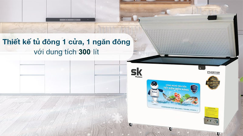 Tủ đông nằm Inverter Sumikura 300 lít SKF-300SI/KC - Hàng chính hãng