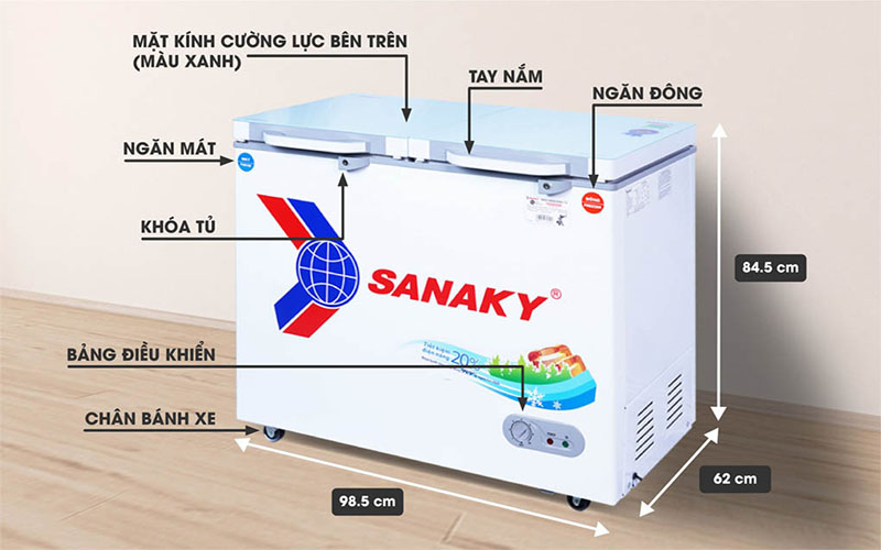Tủ đông nằm Sanaky VH-2599W2KD - Hàng chính hãng