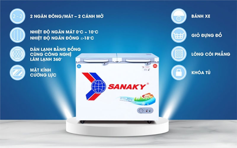 Tủ đông nằm Sanaky VH-2599W2KD - Hàng chính hãng