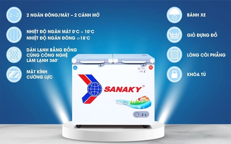 Tủ đông nằm sanaky VH-2899W2KD - Hàng chính hãng