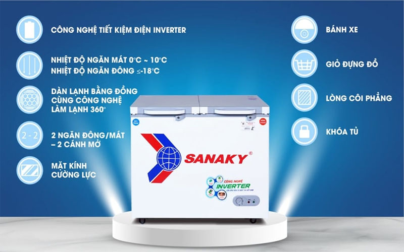 Tủ đông nằm Sanaky VH2599W4K  - Hàng chính hãng