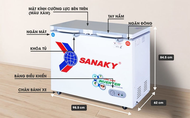 Tủ đông nằm Sanaky VH2599W4K  - Hàng chính hãng