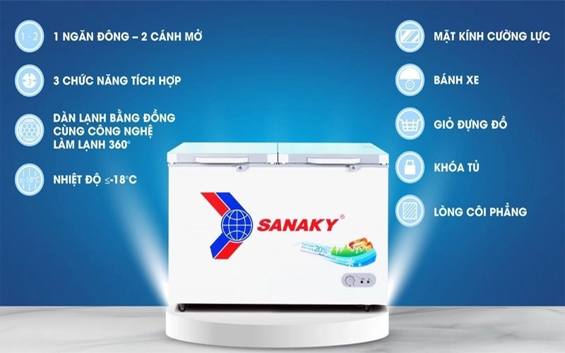 Tủ đông nằm Sanaky VH4099A2KD - Hàng chính hãng