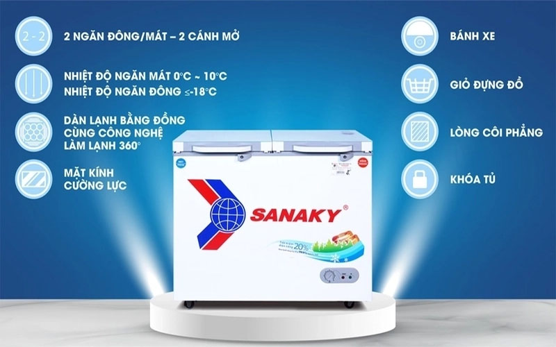 Tủ đông nằm Sanaky VH4099W2KD  - Hàng chính hãng