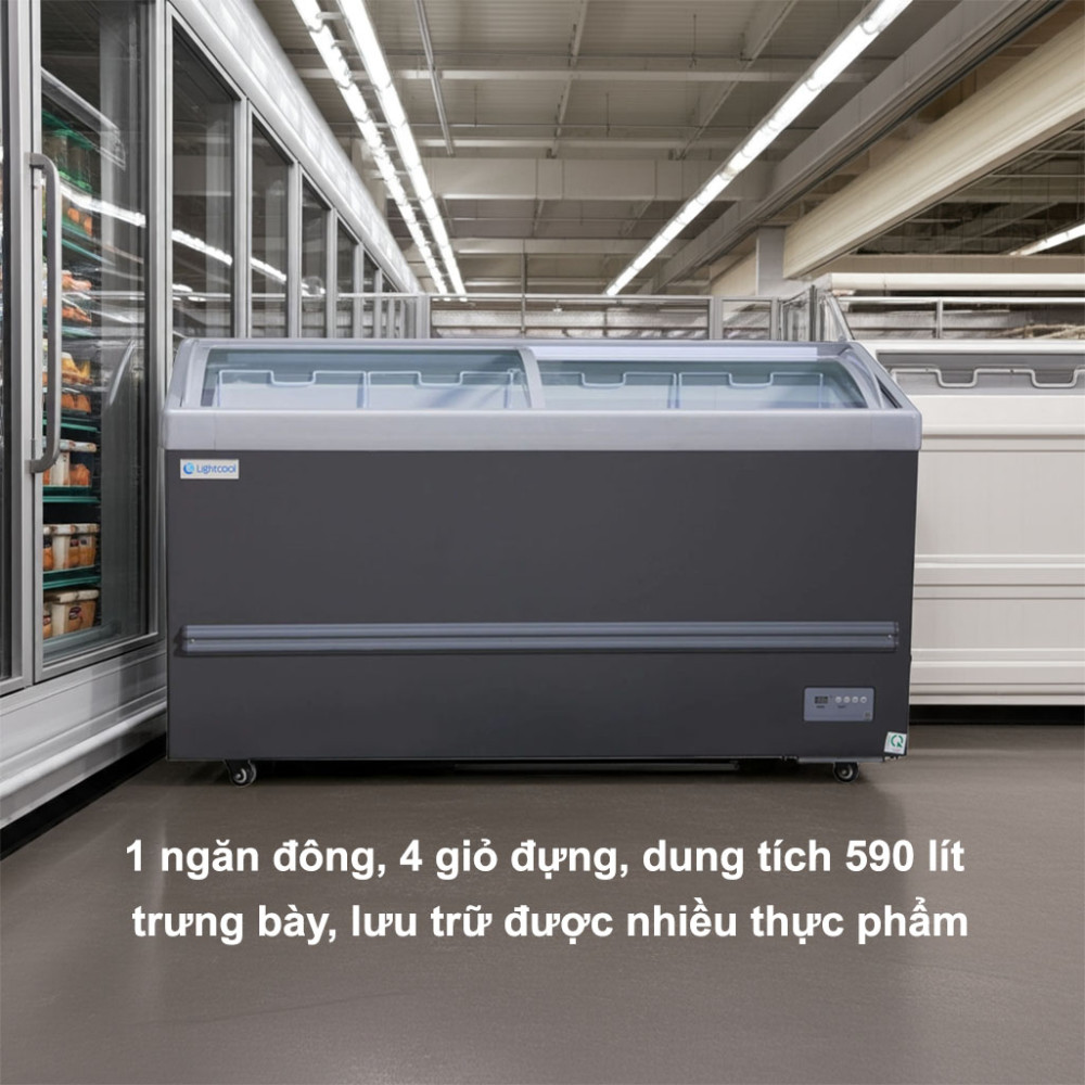 Tủ đông nằm cửa lùa 590L Lightcool SD-836 1M6 - Hàng chính hãng