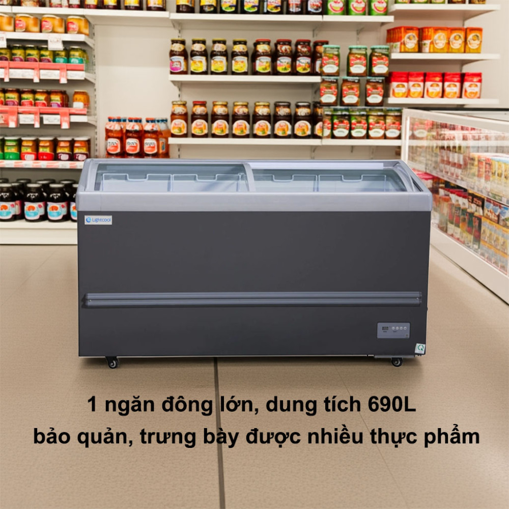 Tủ đông nằm cửa lùa 690L Lightcool SD-836 1M8 - Hàng chính hãng