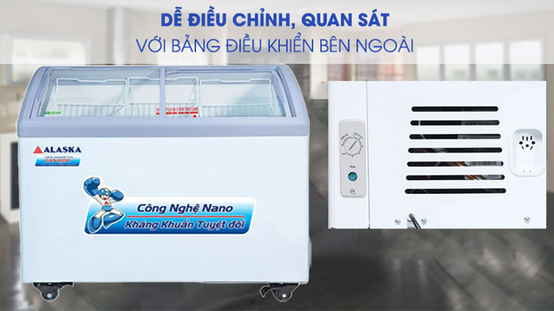 Tủ đông nắp kính lùa cong Alaska KC-210 - Hàng chính hãng