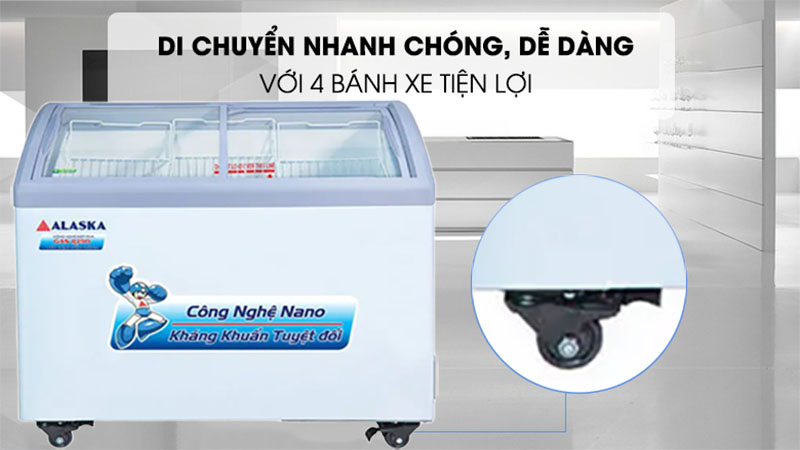 Tủ đông nắp kính lùa cong Alaska KC-210 - Hàng chính hãng