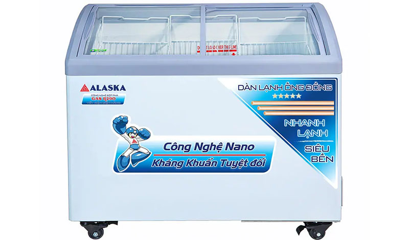Tủ đông nắp kính lùa cong Alaska KC-210C