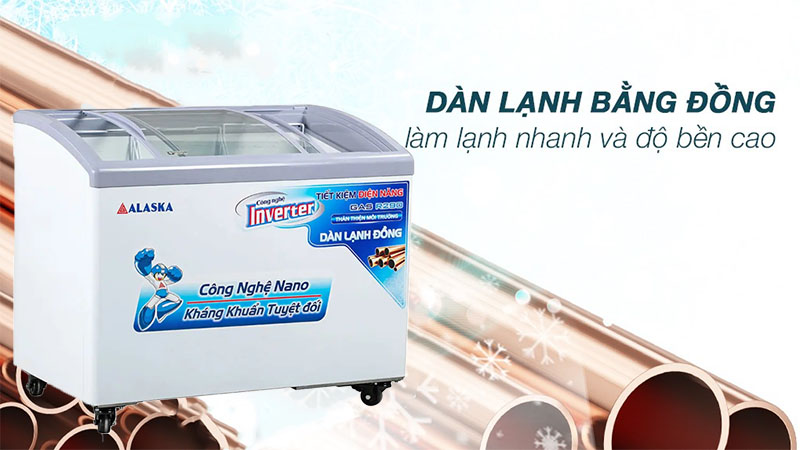 Tủ đông nắp kính lùa cong Alaska KC-210CI - Hàng chính hãng