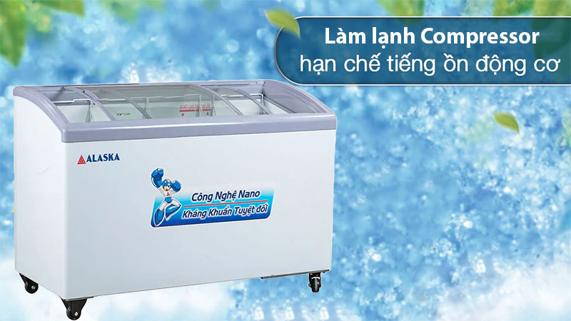 Tủ đông kính lùa cong Alaska KC-310 - Hàng chính hãng