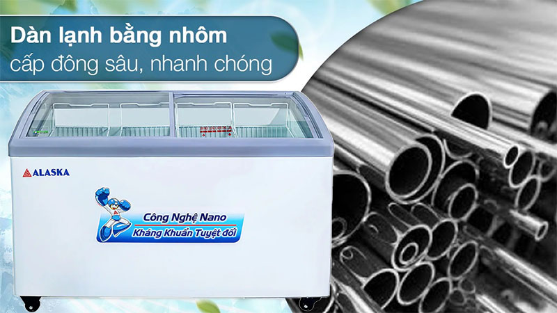 Tủ đông kính lùa cong Alaska KC-310 - Hàng chính hãng