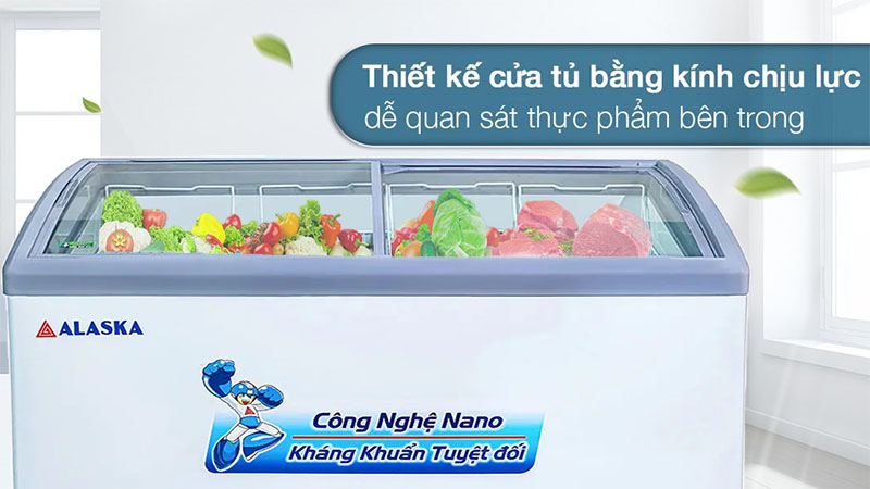 Tủ đông kính lùa cong Alaska KC-310 - Hàng chính hãng