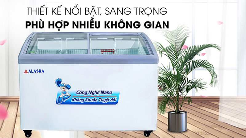 Tủ đông kính lùa cong Alaska KC-310 - Hàng chính hãng