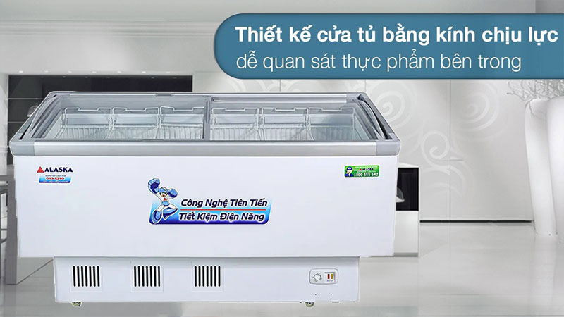 Tủ đông nắp kính lùa phẳng Alaska KN-400 - Hàng chính hãng