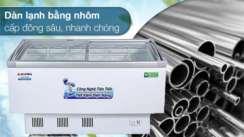 Tủ đông nắp kính lùa phẳng Alaska KN-400 - Hàng chính hãng