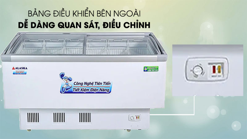 Tủ đông nắp kính lùa phẳng Alaska KN-400 - Hàng chính hãng