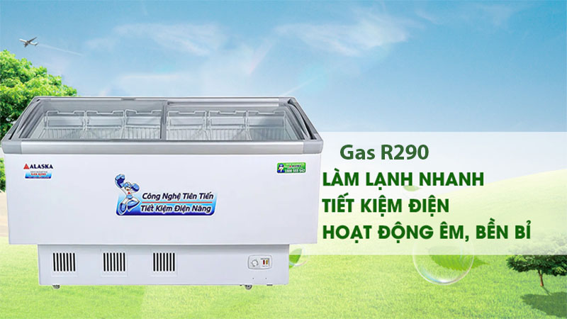 Tủ đông nắp kính lùa phẳng Alaska KN-400 - Hàng chính hãng