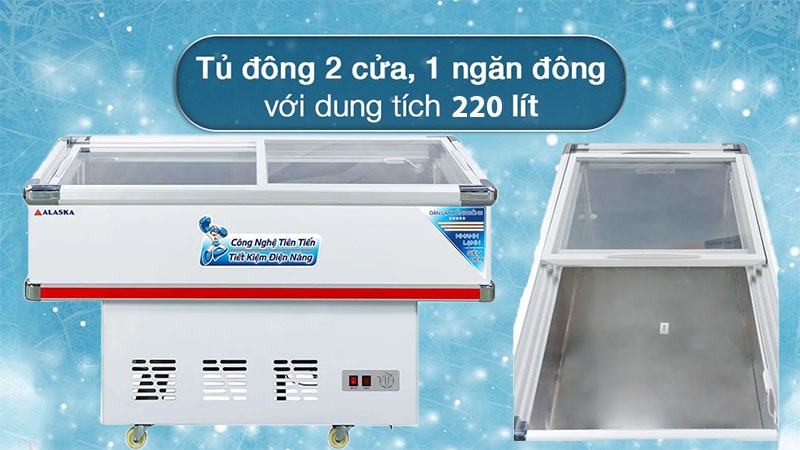 Tủ đông nắp kính lùa phẳng Alaska SC-4SD - Hàng chính hãng