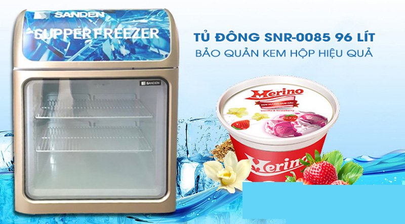 Tủ đông mini cánh kính Sanden SNR-0085 - Hàng chính hãng