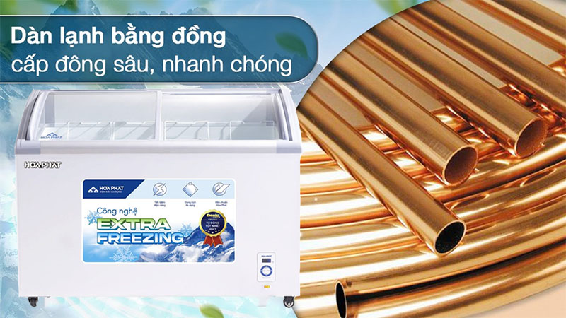 Chất liệu dàn lạnh của Tủ đông trưng bày Hòa Phát HSF-AD6357.C1