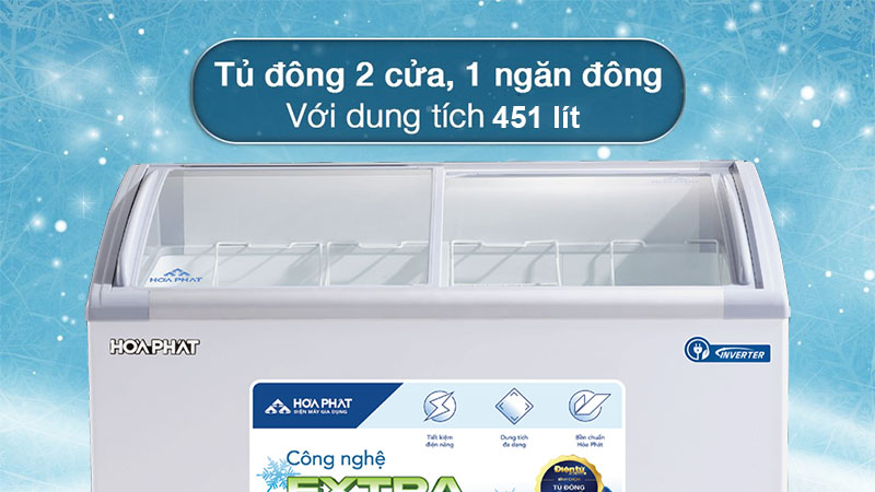 Dung tích của Tủ đông trưng bày Inverter Hòa Phát HSF-AD8451.C1