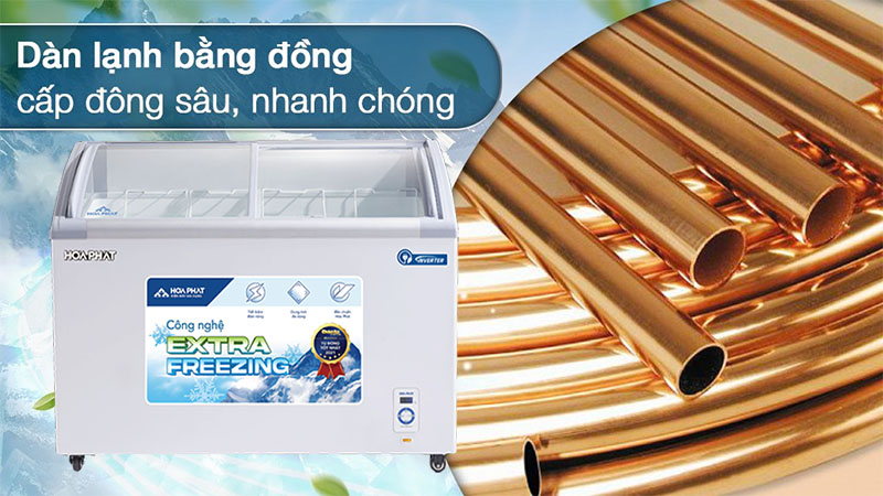 Chất liệu dàn lạnh của Tủ đông trưng bày Inverter Hòa Phát HSF-AD8451.C1