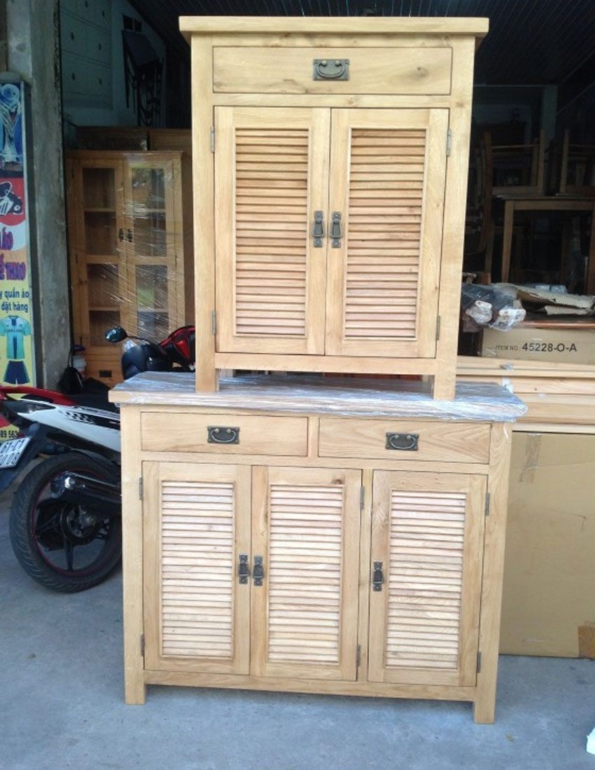 Tủ giầy dép gỗ sồi Mỹ 3 cánh 1.2 m - Hàng chính hãng