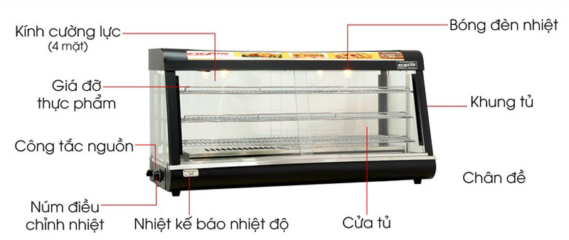 Tủ giữ nóng thức ăn Newsun HW-60-3 - Hàng chính hãng